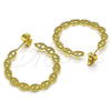 Oro Laminado Medium Hoop, Gold Filled Style Twist Design, Polished, Golden Finish, 02.210.0759.30