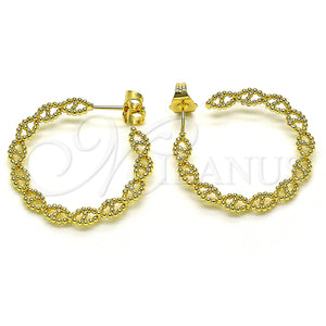Gold Filled Hoop Earrings — Medium Hoop Twist Design Polished 02. — main product view — SKU 149715 | Oro Laminado aretes de aro — Medium Hoop Twist diseño pulido 02. — SKU 149715