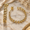 Oro Laminado Medium Hoop, Gold Filled Style Curb Design, Polished, Golden Finish, 02.210.0760.30