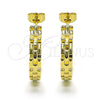 Oro Laminado Medium Hoop, Gold Filled Style Heart Design, Polished, Golden Finish, 02.210.0761.30