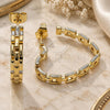 Oro Laminado Medium Hoop, Gold Filled Style Heart Design, Polished, Golden Finish, 02.210.0761.30