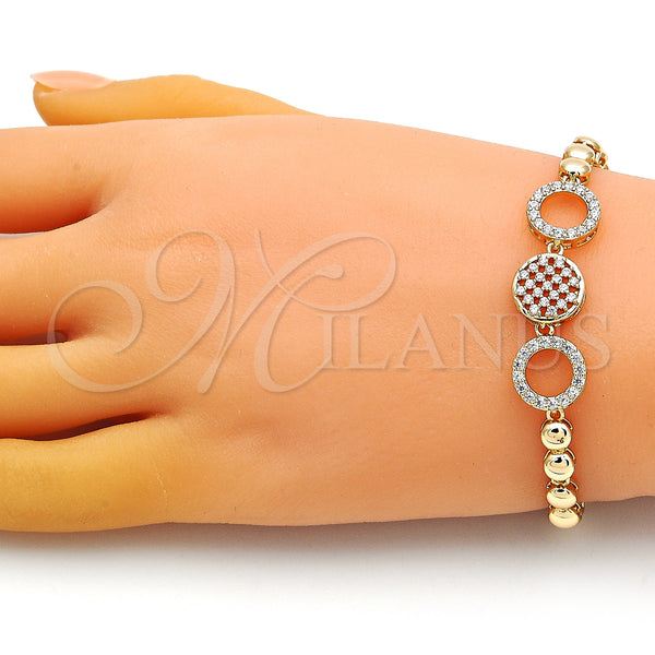 Gold Filled Bracelet — Fancy Bracelet with White Micro Pave Polished 03. — alternate product view — SKU 149733 | Oro Laminado brazalete — elegante Bracelet with blanco Micro Pave pulido 03. — SKU 149733