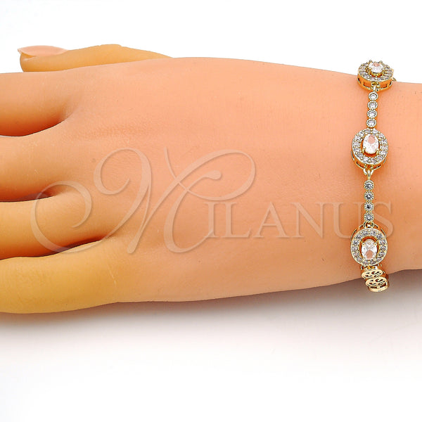 Gold Filled Bracelet — Fancy Bracelet with White Cubic Zirconia and White — alternate product view — SKU 149738 | Oro Laminado brazalete — elegante Bracelet with blanco Cubic Zirconia and blanco — SKU 149738