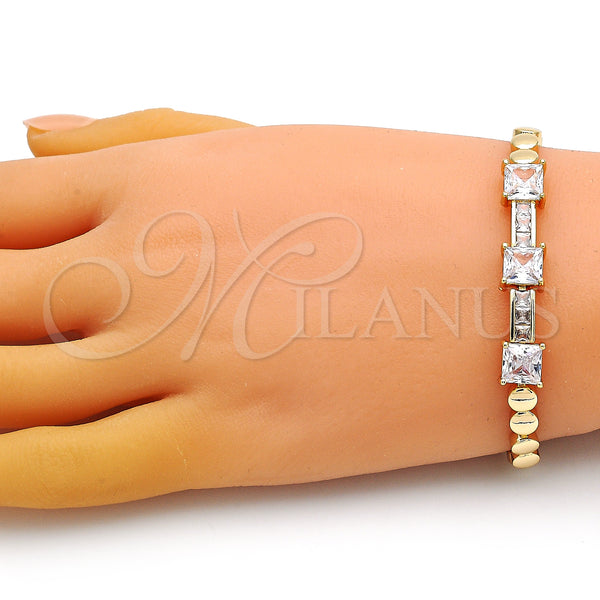 Gold Filled Bracelet — Fancy Bracelet with White Cubic Zirconia Polished 03. — alternate product view — SKU 149740 | Oro Laminado brazalete — elegante Bracelet with blanco Cubic Zirconia pulido 03. — SKU 149740