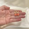 Oro Laminado Dangle Earring, Gold Filled Style Ball Design, with Rose Pearl, Polished, Golden Finish, 02.63.2754.1