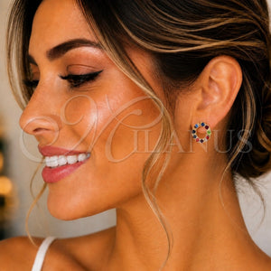 Gold Filled Ring — Stud Earring with Multicolor Cubic Zirconia Polished 02.09. — main product view — SKU 149762 | Oro Laminado anillo — Stud Earring with Multicolor Cubic Zirconia pulido 02.09. — SKU 149762