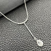 Sterling Silver Fancy Necklace, Snake and Ball Design, with White Cubic Zirconia, Polished, Silver Finish, 04.401.0005.18 (02 MM Thickness, 18 Inches Length)