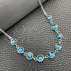 Sterling Silver Necklace — Fancy Necklace Evil Eye and Snake Design with — main product view — SKU 149771 | Plata 925 collar — elegante Necklace Evil Eye and Snake diseño with — SKU 149771