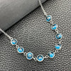 Sterling Silver Fancy Necklace, Evil Eye and Snake Design, with Turquoise Crystal, Polished, Silver Finish, 04.401.0009.18 (02 MM Thickness, 18 Inches Length)