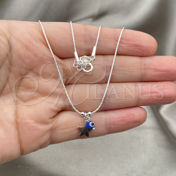 Sterling Silver Necklace — Fancy Necklace Evil Eye and Snake Design with — alternate product view — SKU 149778 | Plata 925 collar — elegante Necklace Evil Eye and Snake diseño with — SKU 149778