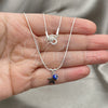 Sterling Silver Fancy Necklace, Evil Eye and Snake Design, with White Crystal, Polished, Silver Finish, 04.402.0001.18 (06 MM Thickness, 18 Inches Length)