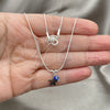 Sterling Silver Fancy Necklace, Evil Eye and Snake Design, with White Crystal, Polished, Silver Finish, 04.402.0001.18 (06 MM Thickness, 18 Inches Length)