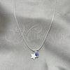Sterling Silver Fancy Necklace, Evil Eye and Snake Design, with White Crystal, Polished, Silver Finish, 04.402.0001.18 (06 MM Thickness, 18 Inches Length)
