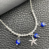Sterling Silver Fancy Necklace, Snake and Ball Design, with Blue Topaz Crystal, Polished, Silver Finish, 04.402.0002.18 (06 MM Thickness, 18 Inches Length)