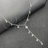 Sterling Silver Fancy Necklace, Rolo and Ball Design, with White Cubic Zirconia, Polished, Silver Finish, 04.402.0006.18 (06 MM Thickness, 18 Inches Length)