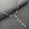 Sterling Silver Fancy Necklace, Rolo and Ball Design, with White Cubic Zirconia, Polished, Silver Finish, 04.402.0006.18 (06 MM Thickness, 18 Inches Length)
