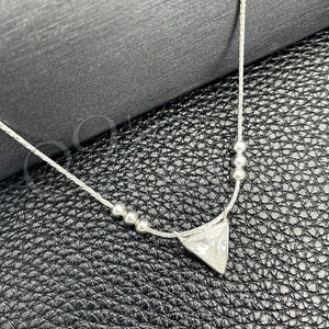Sterling Silver Necklace — Fancy Necklace Snake and Ball Design with White — main product view — SKU 149785 | Plata 925 collar — elegante Necklace Snake and Ball diseño with blanco — SKU 149785