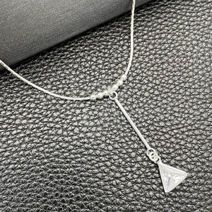 Sterling Silver Necklace — Fancy Necklace Snake and Ball Design with White — main product view — SKU 149786 | Plata 925 collar — elegante Necklace Snake and Ball diseño with blanco — SKU 149786