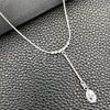 Sterling Silver Fancy Necklace, Snake and Ball Design, with White Cubic Zirconia, Polished, Silver Finish for wholesale, additional product view 2