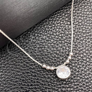 Sterling Silver Necklace — Fancy Necklace Snake and Ball Design with White — main product view — SKU 149788 | Plata 925 collar — elegante Necklace Snake and Ball diseño with blanco — SKU 149788