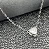Sterling Silver Fancy Necklace, Heart and Rolo Design, with White Cubic Zirconia, Polished, Silver Finish, 04.401.0016.18 (08 MM Thickness, 18 Inches Length)