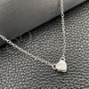 Sterling Silver Fancy Necklace, Heart and Rolo Design, with White Cubic Zirconia, Polished, Silver Finish, 04.401.0017.18 (06 MM Thickness, 18 Inches Length)