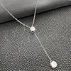 Sterling Silver Fancy Necklace, Star and Rolo Design, with White Cubic Zirconia, Polished, Silver Finish, 04.401.0018.18 (08 MM Thickness, 18 Inches Length)
