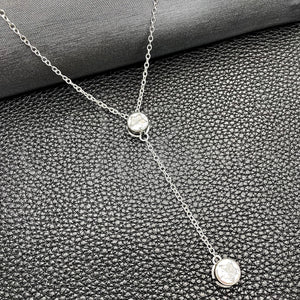 Sterling Silver Necklace — Fancy Necklace Star and Rolo Design with White — main product view — SKU 149795 | Plata 925 collar — elegante Necklace estrella and Rolo diseño with blanco — SKU 149795