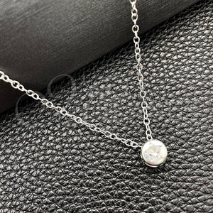 Sterling Silver Necklace — Fancy Necklace Star and Rolo Design with White — main product view — SKU 149797 | Plata 925 collar — elegante Necklace estrella and Rolo diseño with blanco — SKU 149797