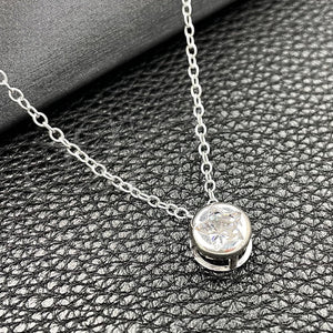 Sterling Silver Necklace — Fancy Necklace Star and Rolo Design with White — main product view — SKU 149798 | Plata 925 collar — elegante Necklace estrella and Rolo diseño with blanco — SKU 149798