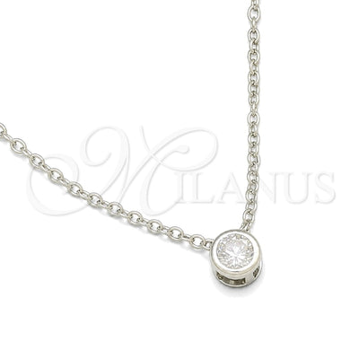 Sterling Silver Fancy Necklace, Rolo Design, with White Cubic Zirconia, Polished, Silver Finish, 04.401.0024.18 for wholesale, main product view