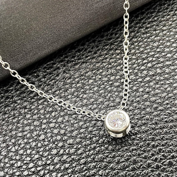 Sterling Silver Necklace — Fancy Necklace Rolo Design with White Cubic Zirconia — main product view — SKU 149801 | Plata 925 collar — elegante Necklace Rolo diseño with blanco Cubic Zirconia — SKU 149801