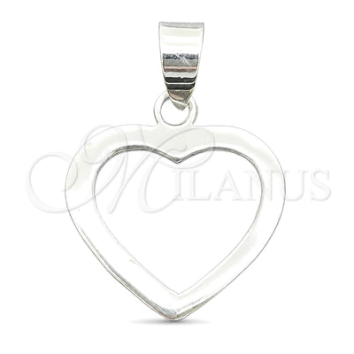 Sterling Silver Religious Pendant, Heart Design, Polished, Silver Finish, 05.392.0015 for wholesale, main product view