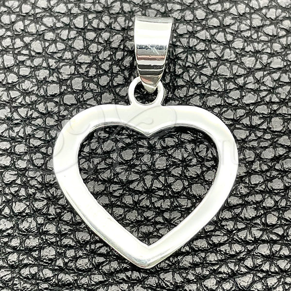Sterling Silver Pendant — Religious Pendant Heart Design Polished 05. — main product view — SKU 149818 | Plata 925 dije — Religious Pendant corazón diseño pulido 05. — SKU 149818