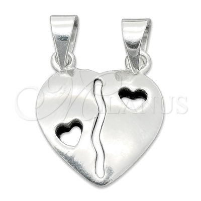 Sterling Silver Religious Pendant, Heart Design, Polished, Silver Finish, 05.392.0018 for wholesale, main product view