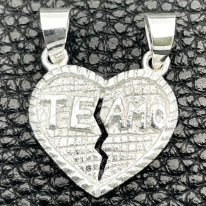 Sterling Silver Pendant — Religious Pendant Heart Design Polished 05. — main product view — SKU 149822 | Plata 925 dije — Religious Pendant corazón diseño pulido 05. — SKU 149822