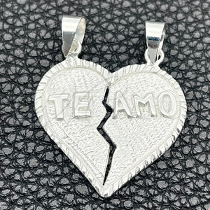 Sterling Silver Pendant — Religious Pendant Heart Design Polished 05. — main product view — SKU 149823 | Plata 925 dije — Religious Pendant corazón diseño pulido 05. — SKU 149823