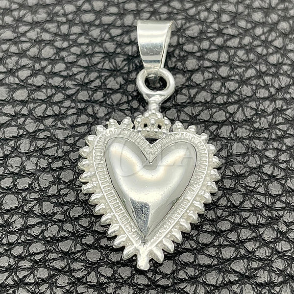 Sterling Silver Pendant — Religious Pendant Heart and key Design Polished 05. — main product view — SKU 149830 | Plata 925 dije — Religious Pendant corazón and key diseño pulido 05. — SKU 149830