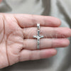 Sterling Silver Religious Pendant, Crucifix Design, Polished, Silver Finish, 05.392.0035