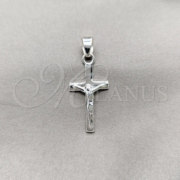 Sterling Silver Religious Pendant, Crucifix Design, Polished, Silver Finish, 05.392.0035