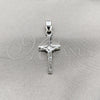 Sterling Silver Religious Pendant, Crucifix Design, Polished, Silver Finish, 05.392.0035