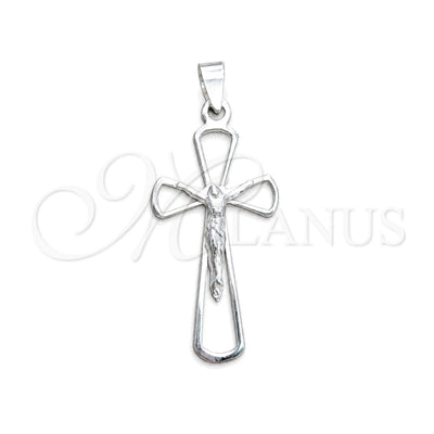 Sterling Silver Religious Pendant, Crucifix Design, Polished, Silver Finish, 05.392.0037 for wholesale, main product view