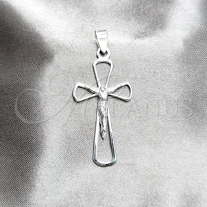 Sterling Silver Pendant — Religious Pendant Crucifix Design Polished 05. — main product view — SKU 149840 | Plata 925 dije — Religious Pendant Crucifix diseño pulido 05. — SKU 149840