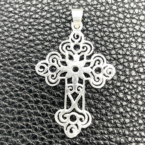 Sterling Silver Pendant — Religious Pendant Crucifix Design Polished 05. — main product view — SKU 149841 | Plata 925 dije — Religious Pendant Crucifix diseño pulido 05. — SKU 149841