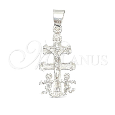 Sterling Silver Religious Pendant, Crucifix Design, Polished, Silver Finish, 05.392.0039 for wholesale, main product view