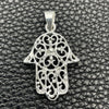 Sterling Silver Fancy Pendant, Hand of God Design, Polished, Silver Finish, 05.392.0041