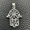 Sterling Silver Fancy Pendant, Hand of God Design, Polished, Silver Finish, 05.392.0041