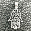 Sterling Silver Fancy Pendant, Judaica and Hand of God Design, Polished, Silver Finish, 05.392.0042