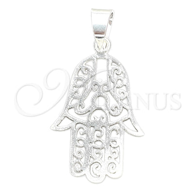 Sterling Silver Fancy Pendant, Judaica and Hand of God Design, Polished, Silver Finish, 05.392.0042 for wholesale, main product view
