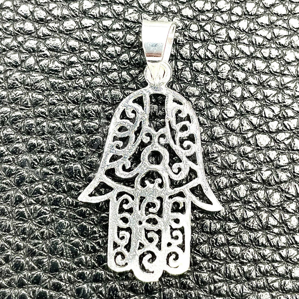Sterling Silver Pendant — Fancy Pendant Judaica and Hand of God Design — main product view — SKU 149845 | Plata 925 dije — elegante Pendant Judaica and Hand of God diseño — SKU 149845